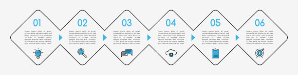 有6个选项的图表。信息图表。向量图片下载