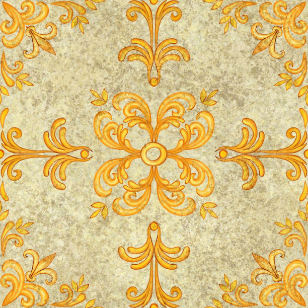 复古摩洛哥瓷砖无缝图案。无尽的复古背景在马略利卡风格。意大利古典风格的破旧旧瓷砖。用于墙纸和织物。古老的水彩手绘阿苏列霍陶器。图片下载