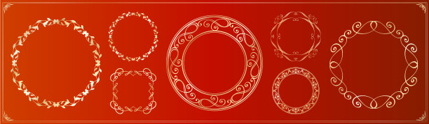 圣诞主题框架设计套装。华丽优雅的设计材料图片下载