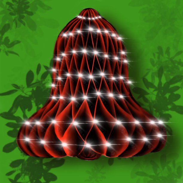 圣诞钟，插图的纸圣诞钟，手工插图。图片下载