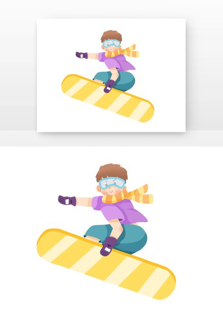 冬天卡通滑雪的人图片下载