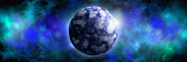 来自外太空的未知行星。空间星云。宇宙星团。外太空背景。三维演示图片下载