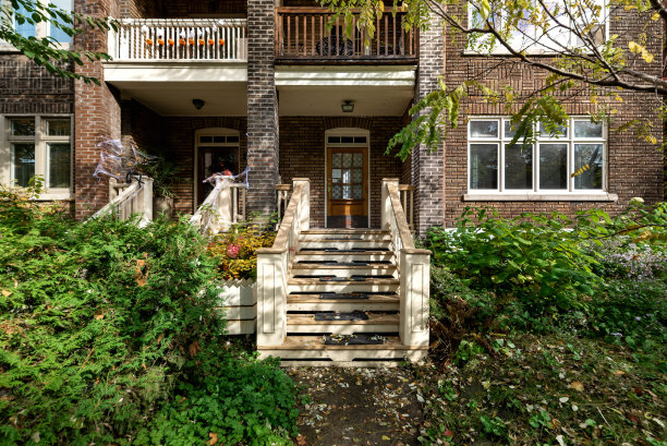 加拿大蒙特利尔老房子里翻新的现代公寓图片下载