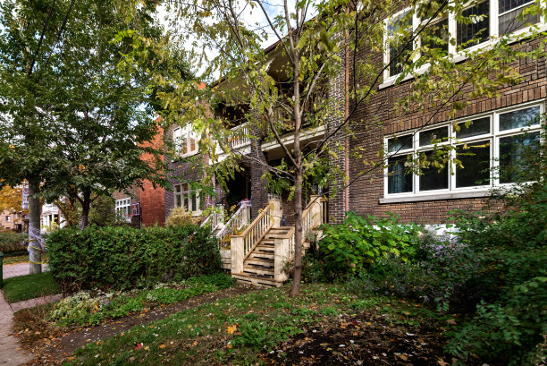 加拿大蒙特利尔老房子里翻新的现代公寓图片下载