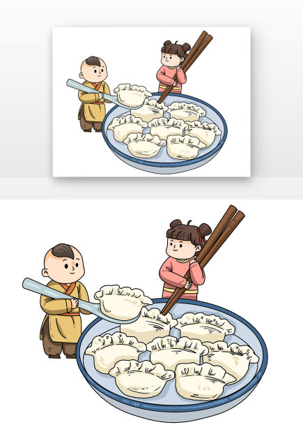 儿童吃饺子图片下载
