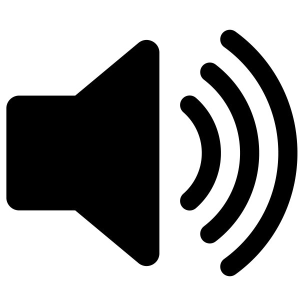 简单的扬声器音量图标(黑色)图片下载