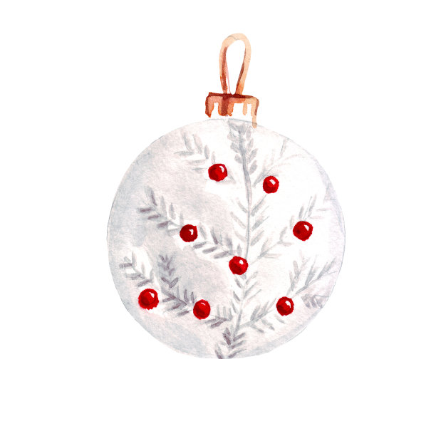 泡沫。圣诞装饰。水彩剪纸艺术图片下载