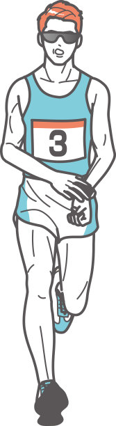 马拉松运动员在终点线。图片下载
