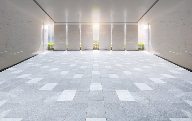 现代建筑无人驾驶的极简主义室内空间背景图片下载