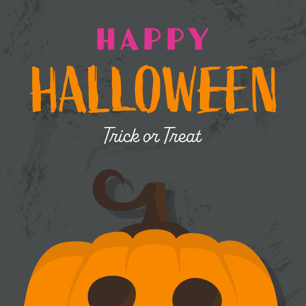 有恐怖南瓜的万圣节海报。矢量图图片下载