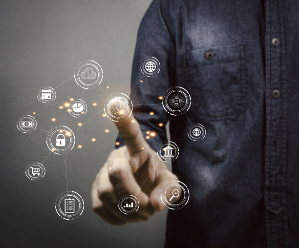 数字化转型技术战略，物联网，物联网。在数码时代转变商业观念和采用技术，增强全球商业能力。人工智能图片下载