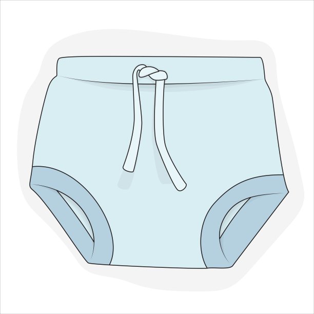 婴儿裤与拉绳卡通设计在绿色的广告模板设计图片下载