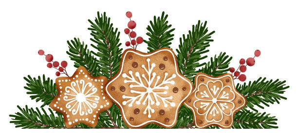圣诞姜饼饼干的边界图片下载