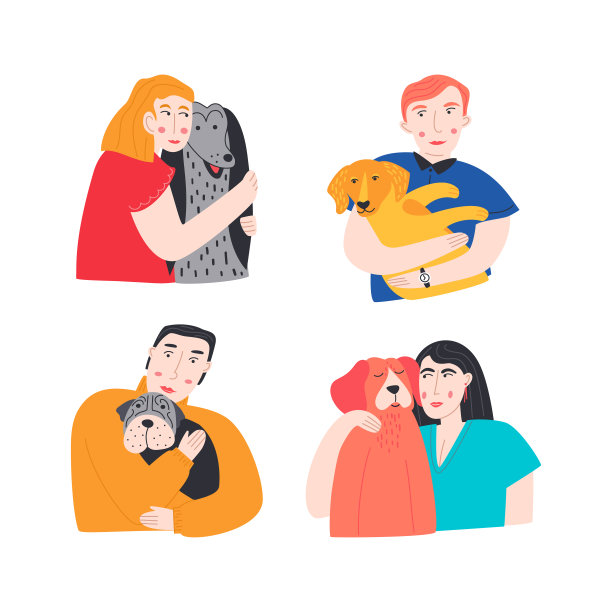 人抱着狗图片下载