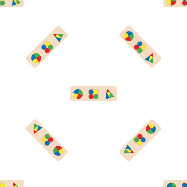 儿童木制玩具游戏。婴儿无缝图案与蒙台梭利主题。学龄前儿童益智玩具。早期儿童发展的蒙台梭利系统。图片下载