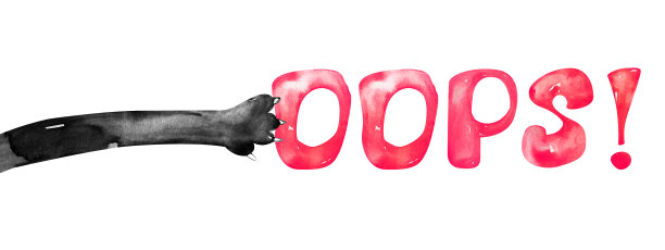 哎呀，字母和猫爪水彩插画图片下载