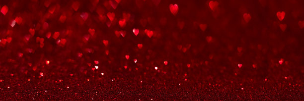 红心散景背景标题图片下载