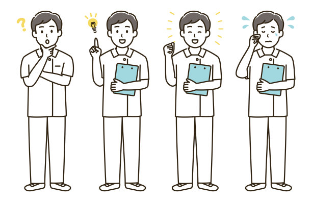 护士男子面部表情变化插画组(无肤色版)2号图片下载