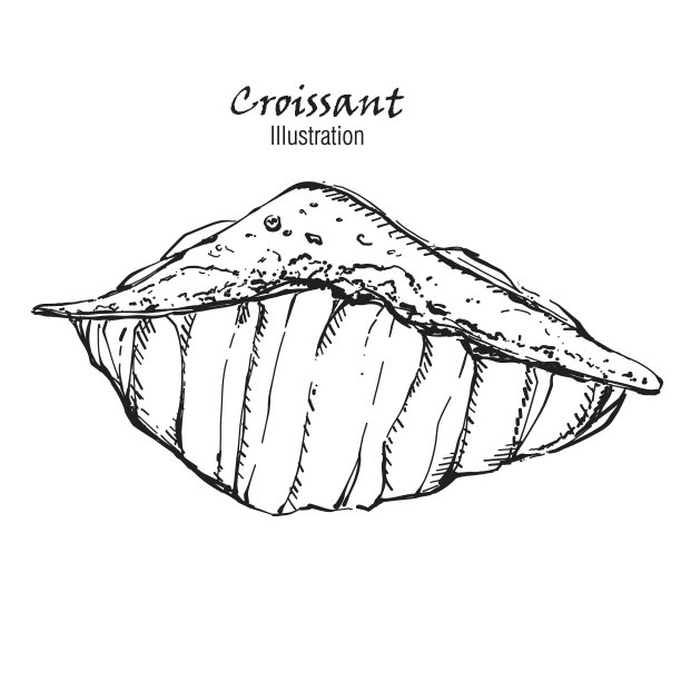 手绘羊角面包图片下载