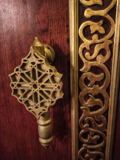 阿拉伯风格仿古金色门把手图片下载