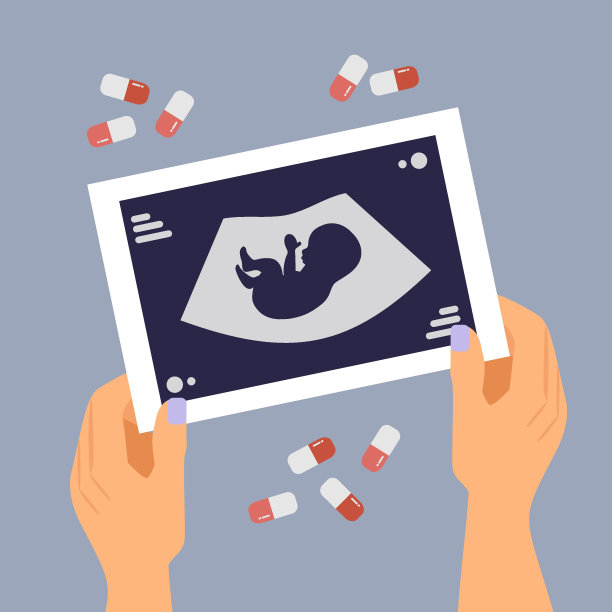 手拿超声片，背景是药丸，流产，流产，孕妇，未出生，医院分娩，没有孩子，药丸，药物流产，胎儿，胚胎，怀孕，不孕图片下载