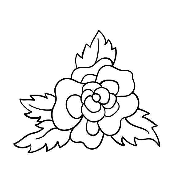 玫瑰的孤立矢量图。可爱的细线图标的设计，封面等。图片下载