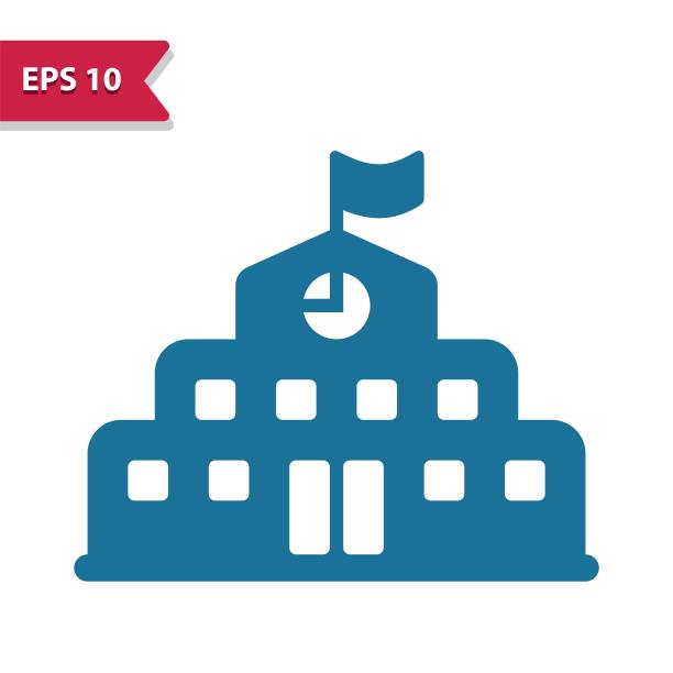学校建筑，大学，高中矢量图标图片下载