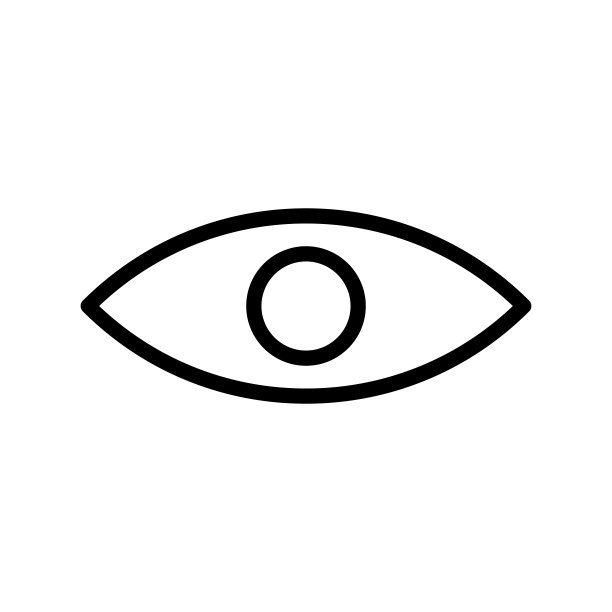 眼睛图标。黑色直线眼图标。视觉符号。图片下载