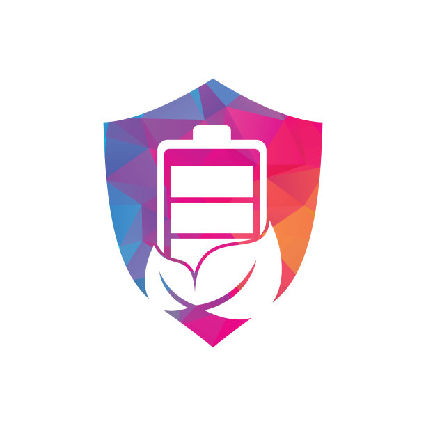 叶电池标志设计矢量图标。图片下载