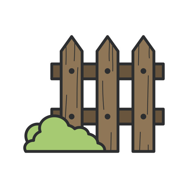 栅栏图标矢量设计模板在白色背景图片下载