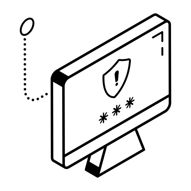 检查轮廓等距图标的安全图片下载