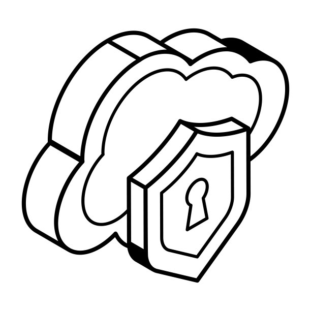 检查轮廓等距图标的安全图片下载