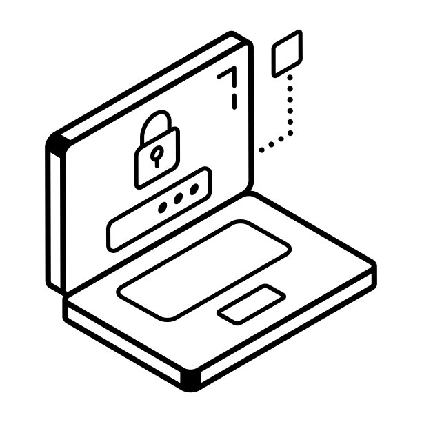 检查轮廓等距图标的安全图片下载