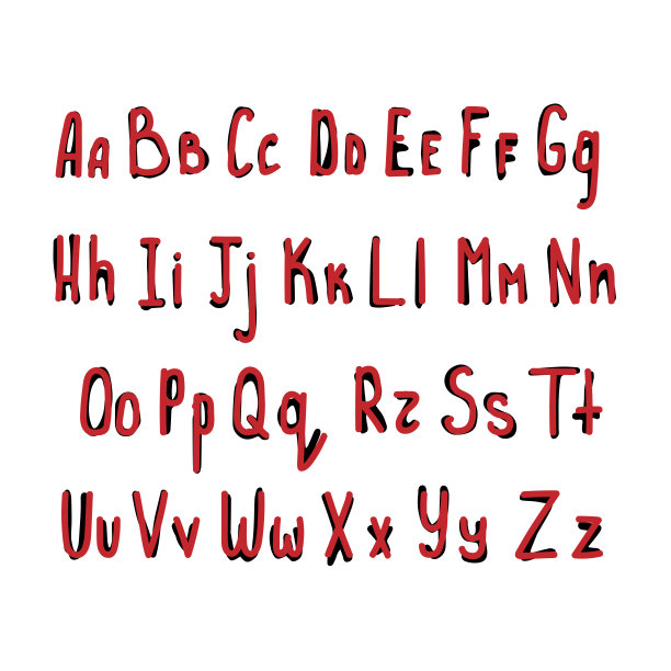 白色背景上的手绘字体。图片下载
