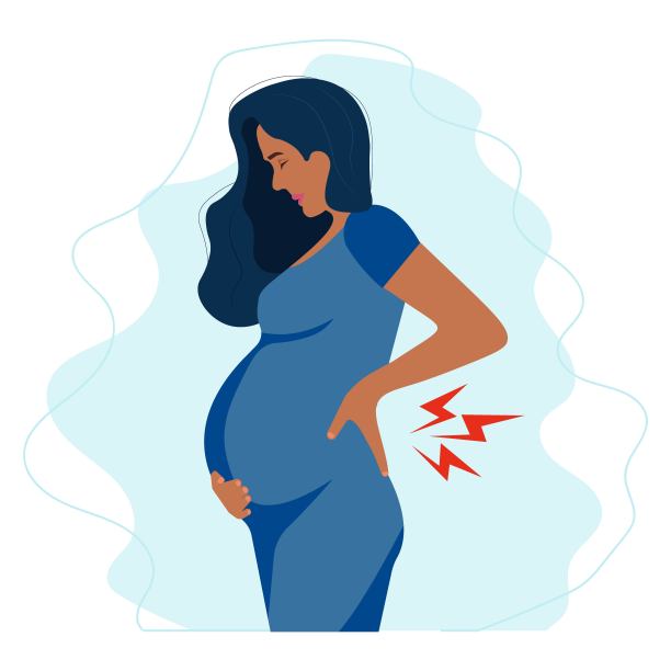 忧心忡忡的黑人孕妇遭遇背痛不适图片下载