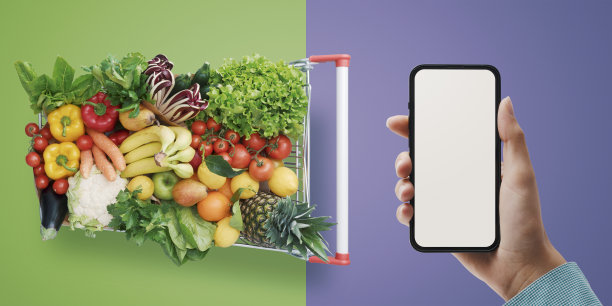 在网上订购新鲜食品图片下载