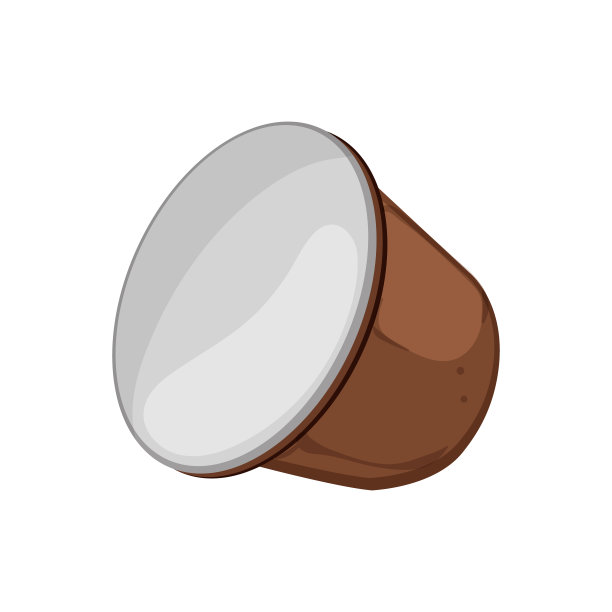 早餐胶囊咖啡卡通矢量插图图片下载