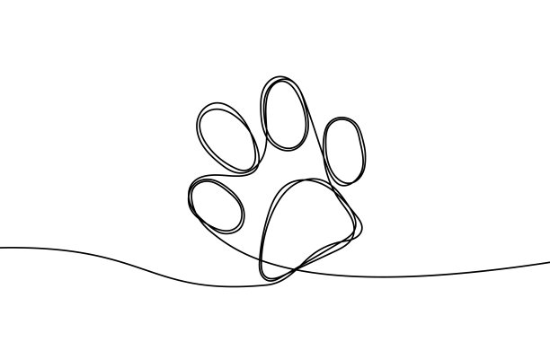 动物足迹一行背景。矢量插图。动物足迹线图标。图片下载