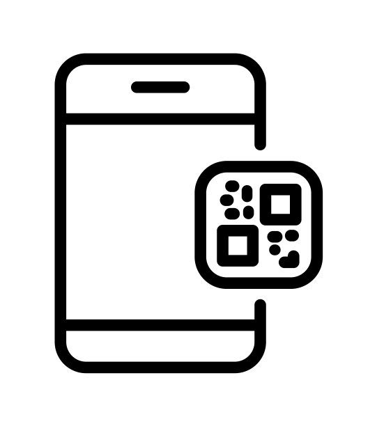 二维码与手机矢量图标。特殊身份插图作为简单的标志和时尚符号，用于设计，网站展示或应用程序元素图片下载