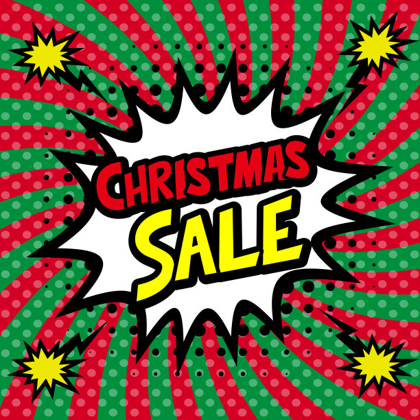 圣诞复古字体流行艺术背景，爆炸漫画风格。图片下载