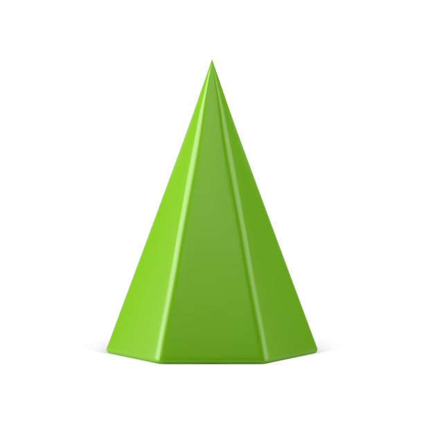 极简风格的圣诞树圆锥体形状独特的装饰设计，用于室内装饰三维等距图片下载