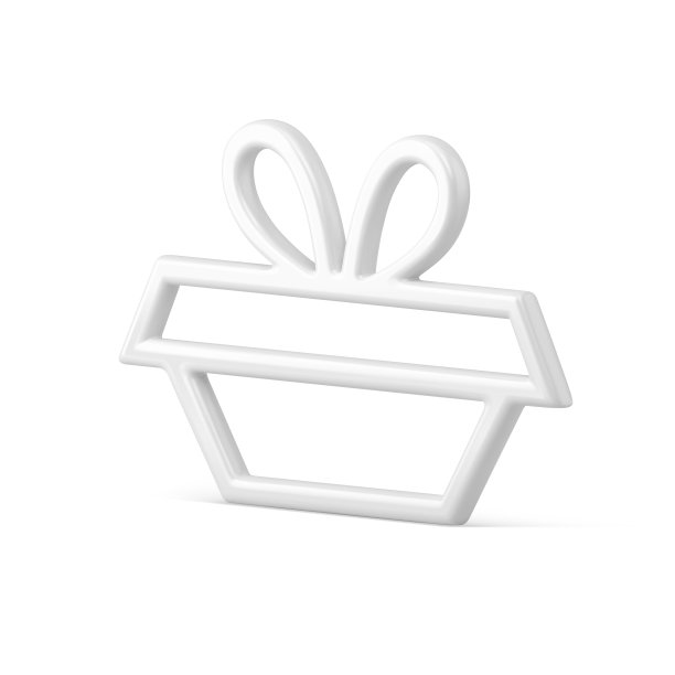 美丽的白色轮廓纸板目前储存盒形状圣诞装饰3d矢量图片下载