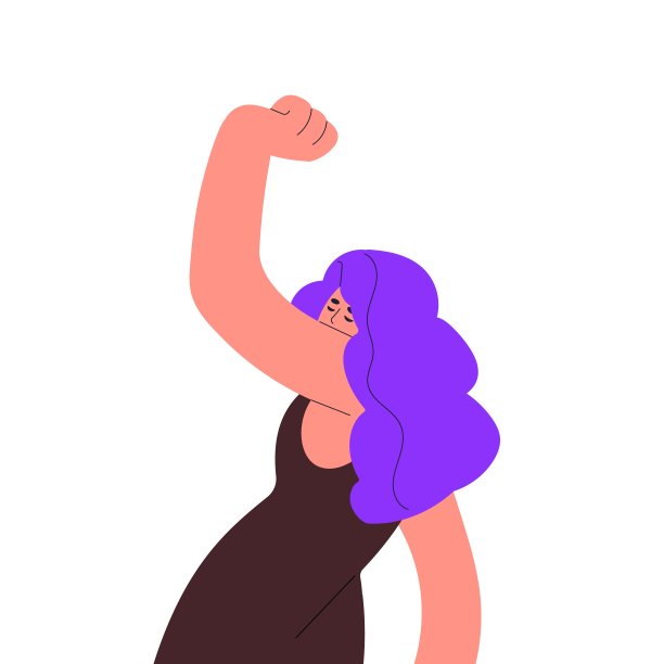 年轻女子在跳舞，享受着音乐。快乐的女孩高兴地舞动着手臂。时尚的女性角色在行动，运动。平面矢量插图孤立在白色背景上图片下载