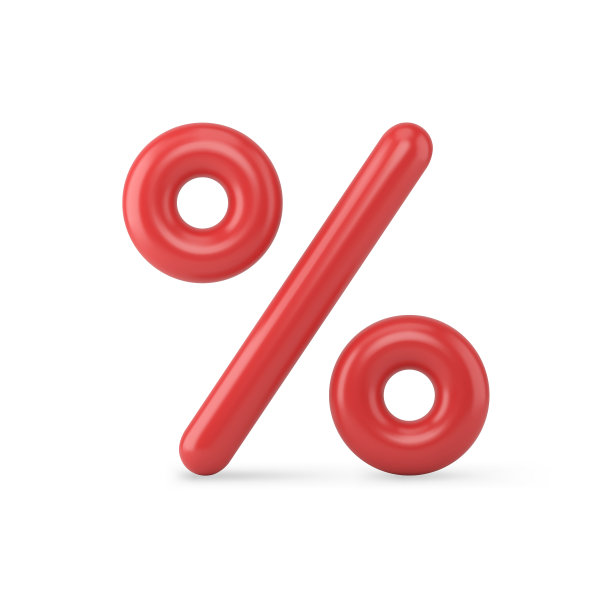 昂贵的经典红色百分比现实矢量插图。传统标牌销售、打折图片下载
