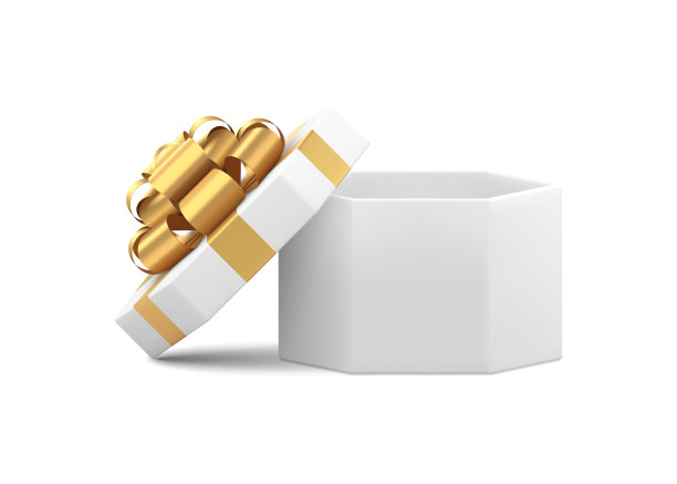 经典的白色多边形纸板包装所需要的现在装饰豪华设计3d图片下载