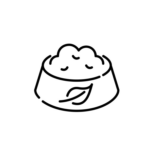 素食宠物食品碗图标。像素完美，可编辑的笔画图片下载