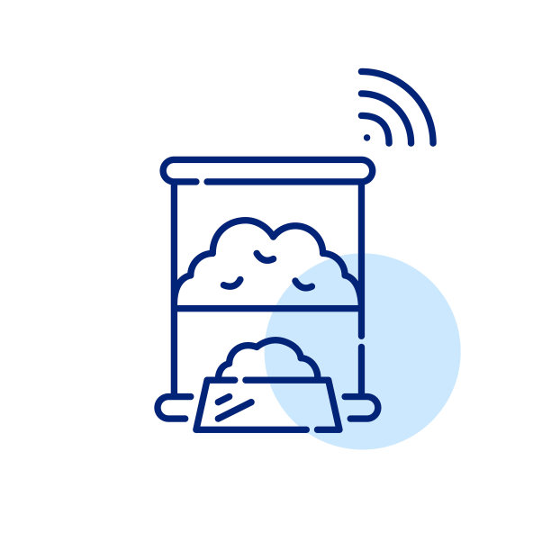 自动宠物喂食器，具有远程控制和wifi输出。像素完美，可编辑的笔画线图标图片下载