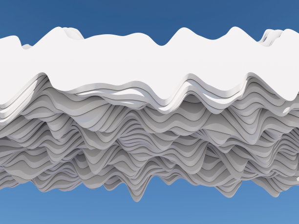 摘要数字图形背景，波浪白云结构三维图片下载