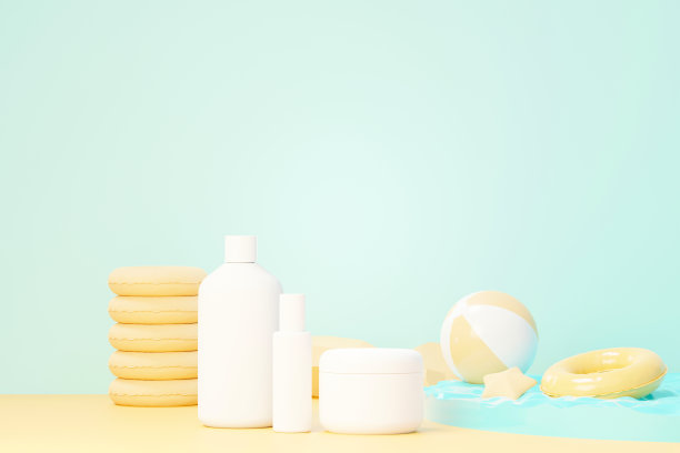 空白化妆品、护肤品或包装的三维渲染模型。美容皂和水疗概念。润肤油滋润皮肤健康。高档和豪华的品牌设计。图片下载