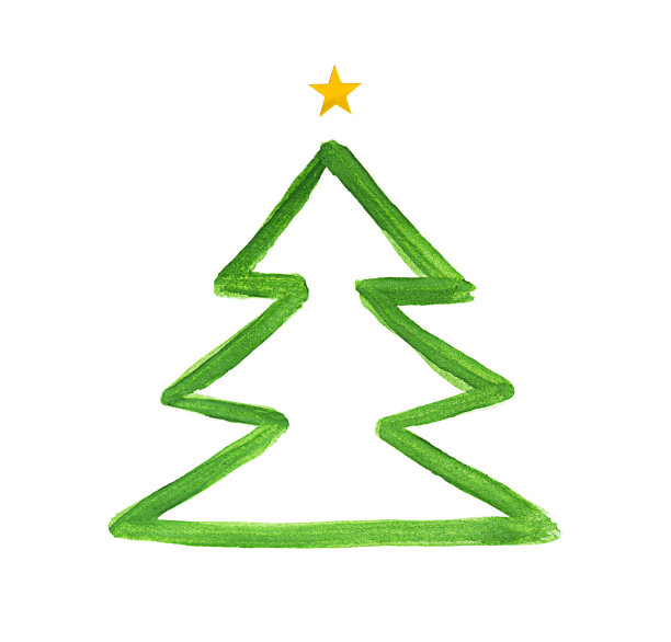 圣诞树的剪影图片下载